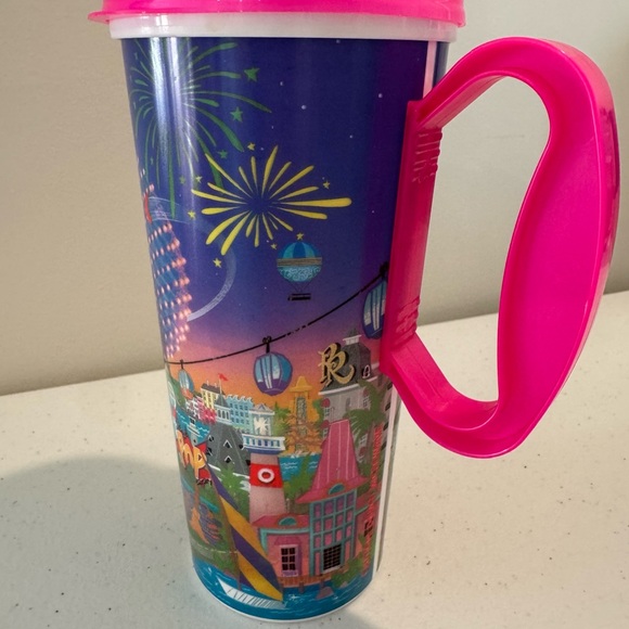 Disney Parks Disney World Resort Travel Mug Cup Hot Pink Lid - Picture 5 of 12
